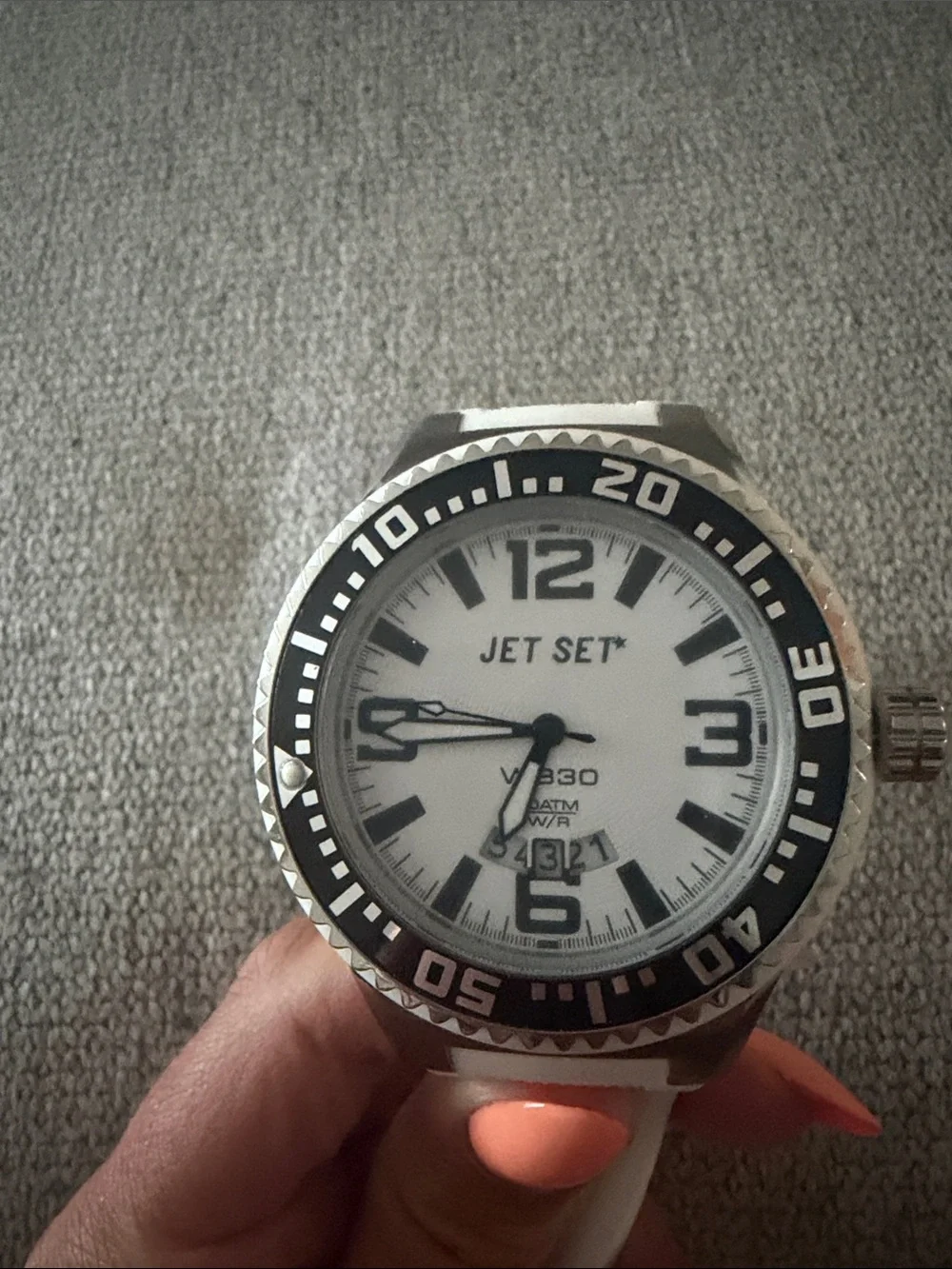 Jet Set White and Black Men's Sport Watch